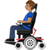 👨🏽‍🦼 man in motorized wheelchair: medium skin tone display on Samsung